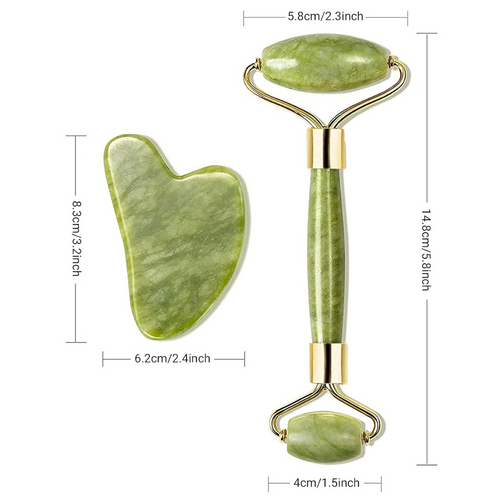 Set De Rodillo De Jade Y Gua Sha